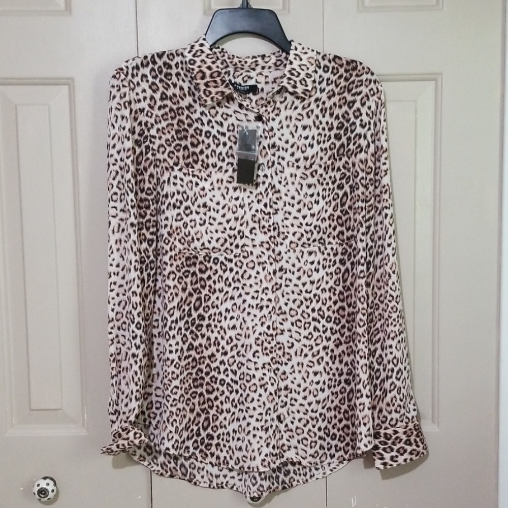 PREMISE STUDIO ANIMAL PRINT BLOUSE NWT